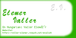 elemer valler business card